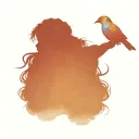 little black girl silhouette morphing into birds with rainbow and bluebird  tattoo design idea