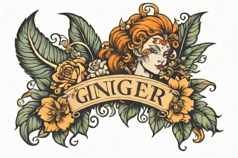 the name ginger tattoo design idea
