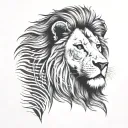 lion fingerprint tattoo design idea