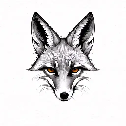 grey fox 1800s tattoo design idea