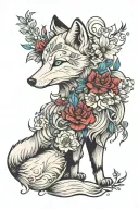 Arctic fox tattoo design idea
