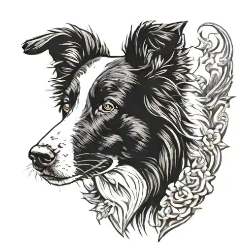 Border-Collie tattoo design idea