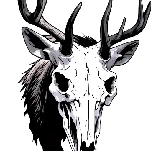 Elk Skull tattoo design idea