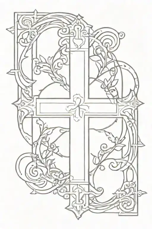 cross with Roman numerals in the middle tattoo design idea