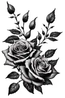 2 roses for 2 daughters tattoo design idea
