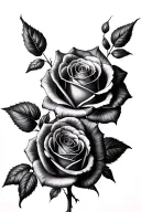 2 roses for 2 daughters tattoo design idea