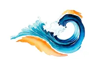 brushes strokes of ocean waves tattoo design idea