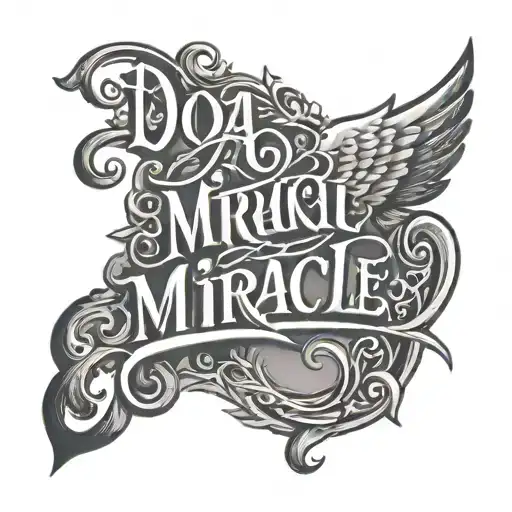 A tattoo with the phrase "Do a miracle, my patience" in Nastaliq font. tattoo design idea