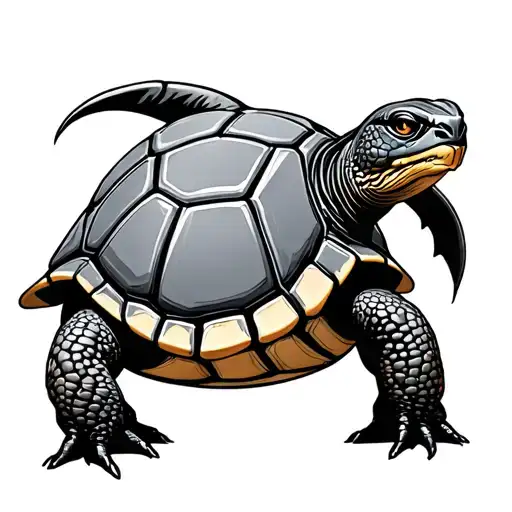 PS5 gamer turtle tattoo design idea