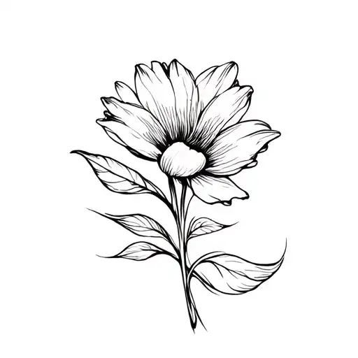 A simple, pretty, and elegant flower design with something Catholic related for a rib tattoo  tattoo design idea