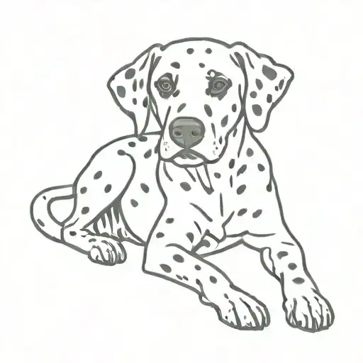 dalmatian sit alone tattoo design idea