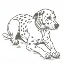 dalmatian sit alone tattoo design idea
