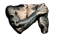 torso and arms tattoo design idea