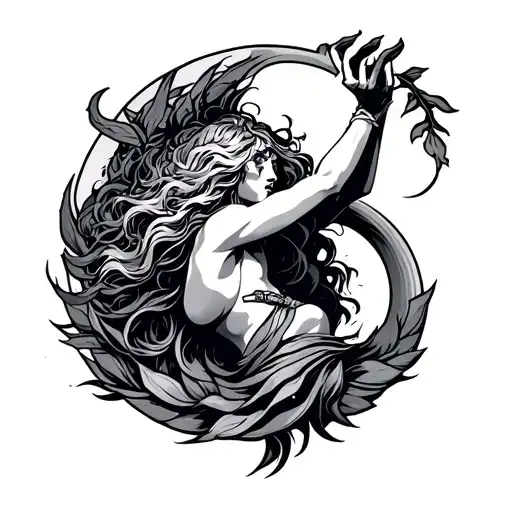 Aquarius fearless strength alpha tattoo design idea