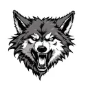 snarling wolf head tattoo tattoo design idea