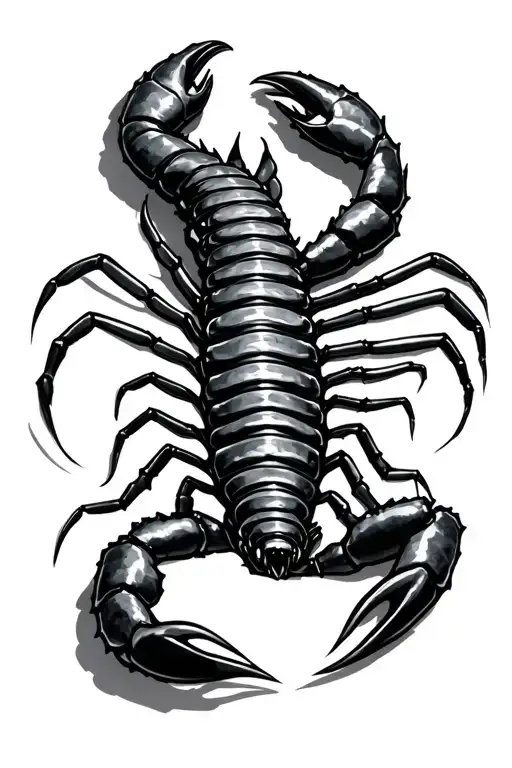 "Lisa" 3D scorpion charging forward tattoo design idea