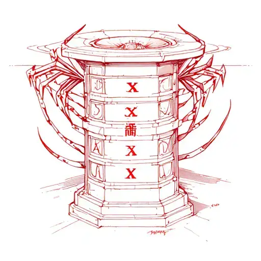 10/17/2005 in Roman numerals going down in a pillar w/red spider Lillie's surrounding&"what is 1000-7"in Japanese on top tattoo design idea