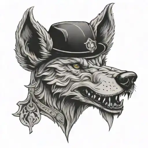 zalmoxes god Decebal dac hat and howling wolf tattoo design idea