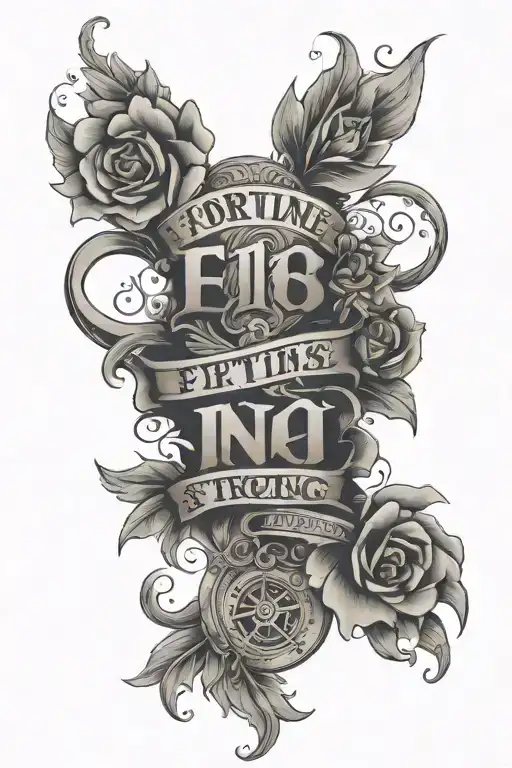 Fortune Helps the Strong text tattoo design idea