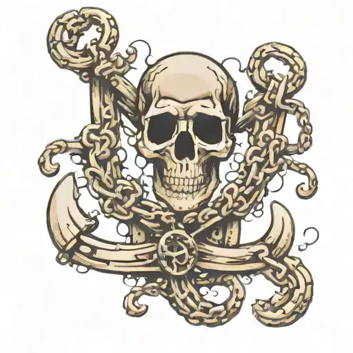 rusty anchor chain and barnacle tattoo design idea