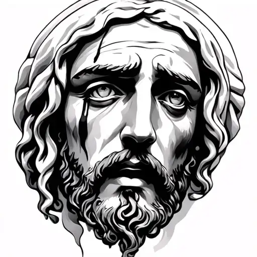 Jesus crying eye tattoo design idea
