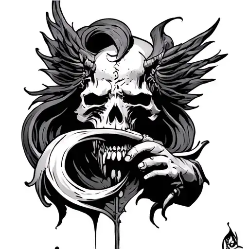 trapping and god tattoo design idea