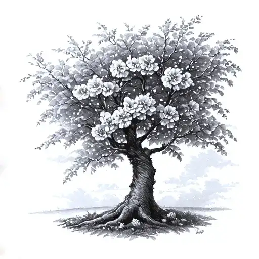 apple tree blossom tree tattoo design idea
