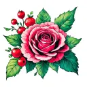 Berry+Rose+TM tattoo design idea