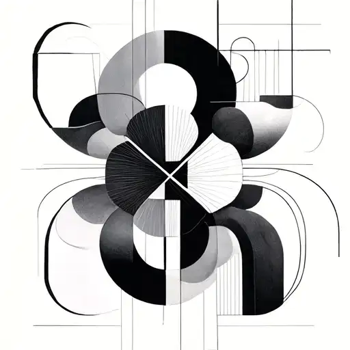 bauhaus lines connecting various tattoo design idea