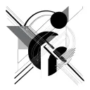 bauhaus lines connecting various tattoo design idea