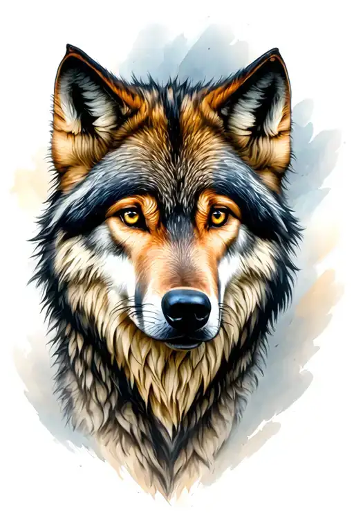 I could get a tattoo on my whole arm Where can you link these images Wolf, with a focused look, of leadership and loyalty tattoo design idea