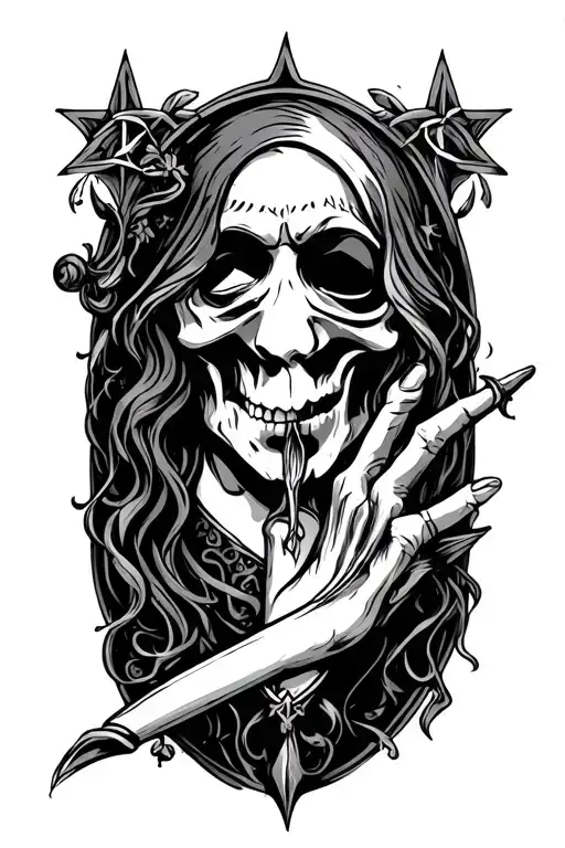 Saint and Sinner tattoo design idea