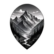 mountain landscape tattoo design idea