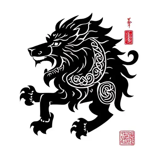 Celtic Lion tattoo design idea