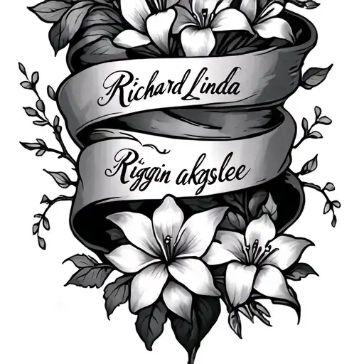 "Richard Linda Riggin kayslee" vine and small lillies wrapping around forarm tattoo design idea