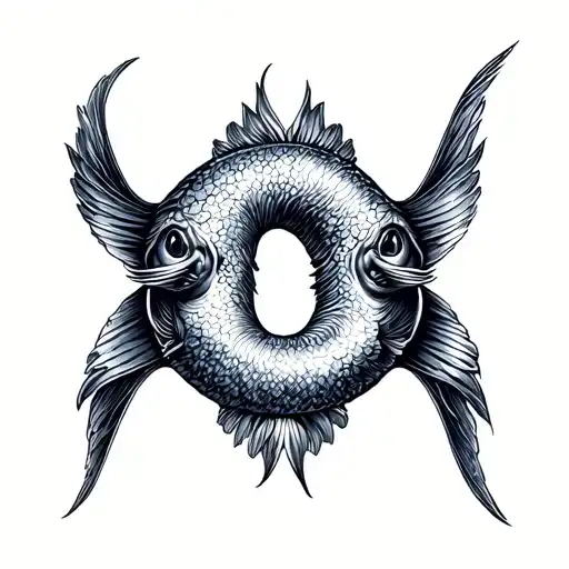 Gemini Pisces tattoo design idea