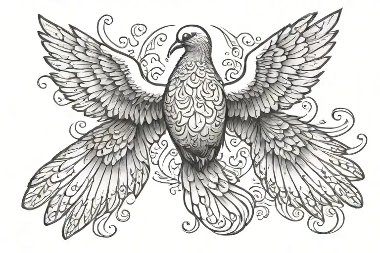 dove wings spread tattoo design idea