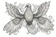 dove wings spread tattoo design idea