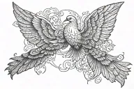dove wings spread tattoo design idea