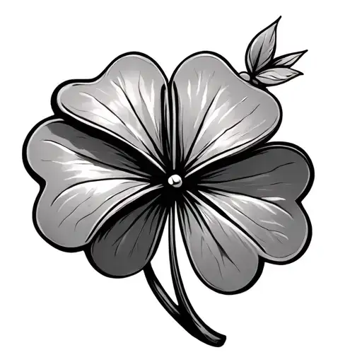 five leaf clover tattoo design idea
