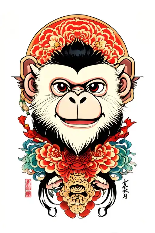 Year Of Monkey tattoo design idea