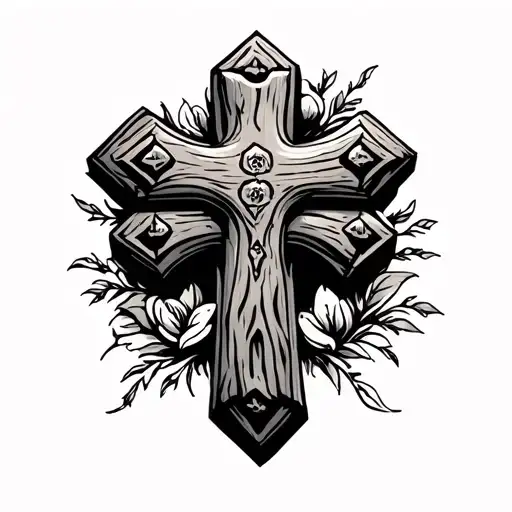 Wooden Cross tattoo design idea