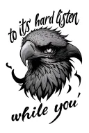 "its hard to listen while you " greec god ajax with an eagle eye surrounded tattoo design idea