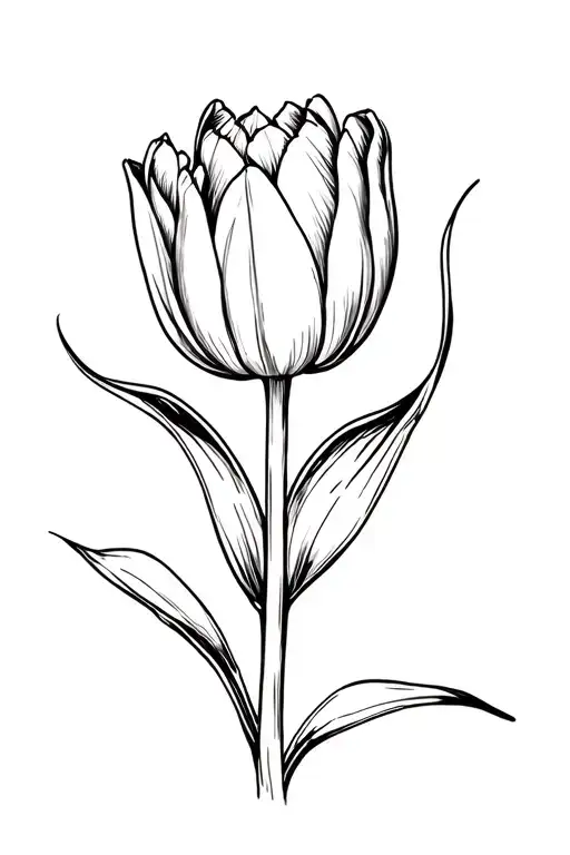 tulip flower tattoo design idea