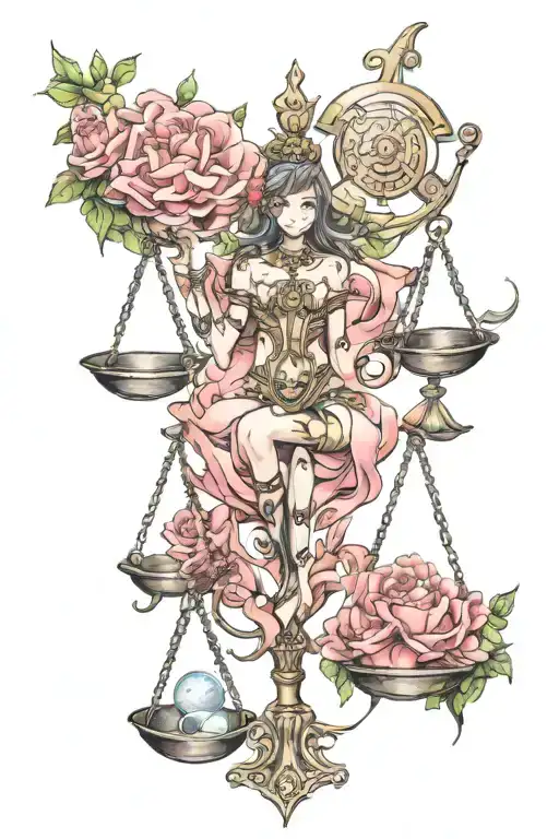 libra scale tattoo design idea