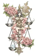libra scale tattoo design idea