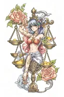 libra scale tattoo design idea