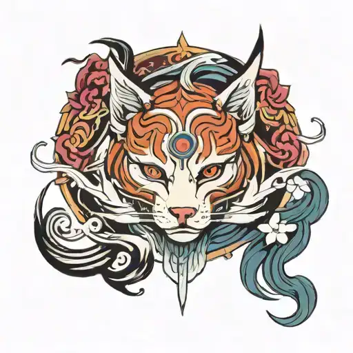 Amaterasu godess tattoo design idea
