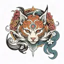 Amaterasu godess tattoo design idea