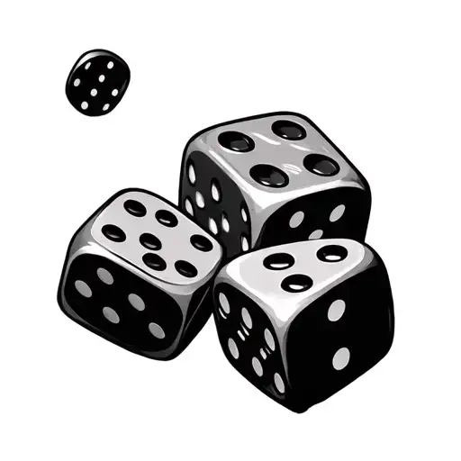 pair of 2 dice symbolizing the gamble tattoo design idea